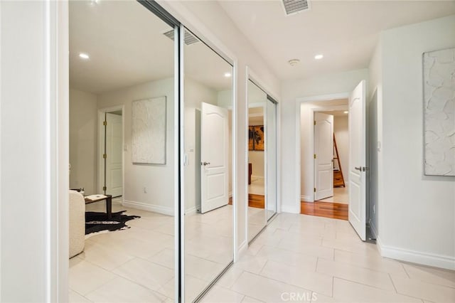 3336 Villa Mesa Rd, Pasadena, CA 91107 - hallway featuring recessed lighting, baseboards, and light tile patterned floors