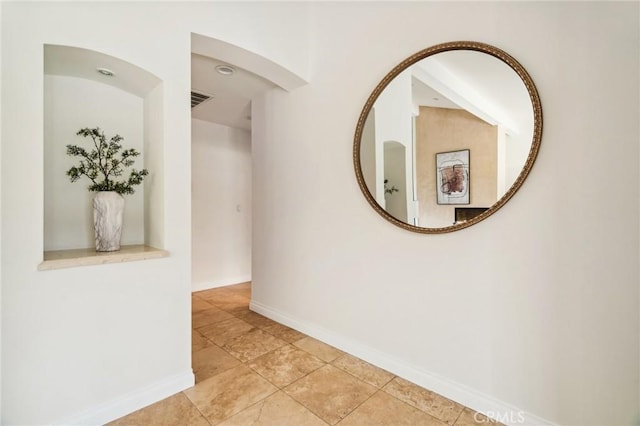3336 Villa Mesa Rd, Pasadena, CA 91107 - hall featuring baseboards and light tile patterned flooring