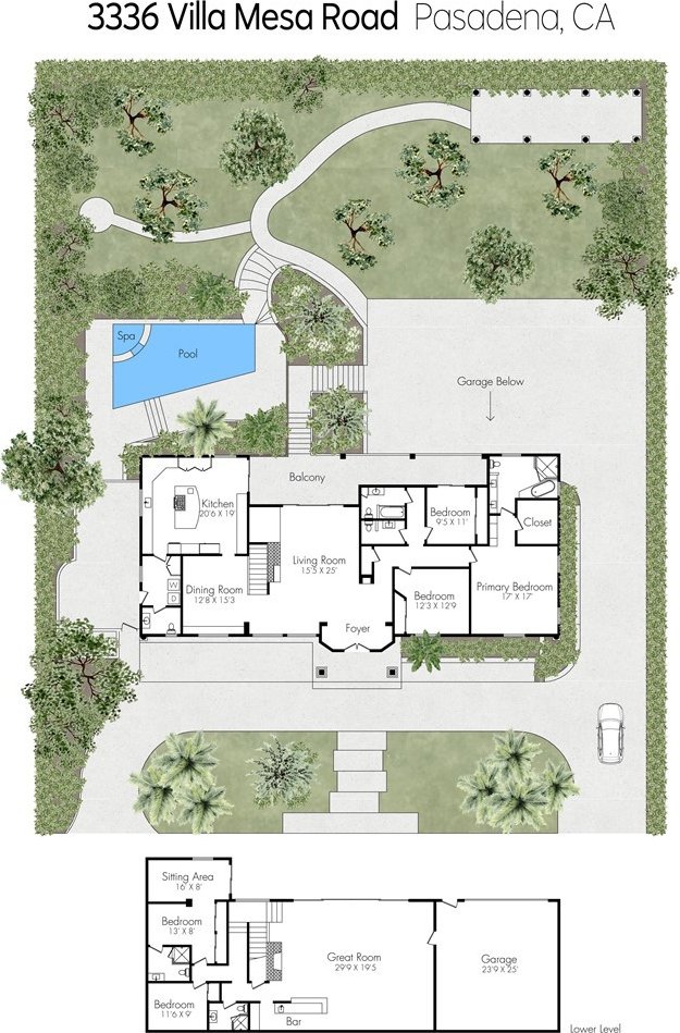 3336 Villa Mesa Rd, Pasadena, CA 91107 - view of property floor plan