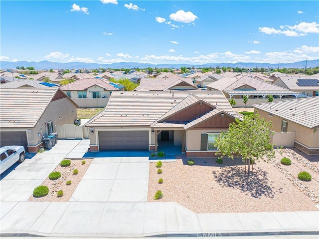 2044 E Lingard St, Lancaster, CA 93535 - ranch-style house featuring driveway, a residential view, fence, and a mountain view