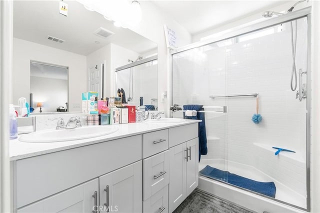 2044 E Lingard St, Lancaster, CA 93535 - full bath with double vanity and a stall shower
