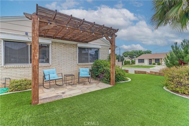 27930 Lexington Ct, Menifee, CA 92586 - view of green lawn featuring a pergola and a patio area