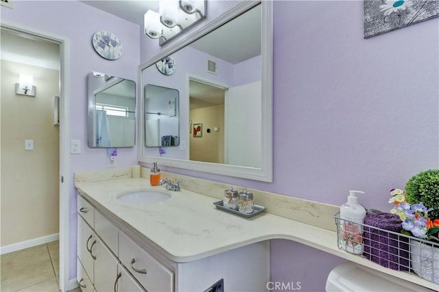 27930 Lexington Ct, Menifee, CA 92586 - bathroom featuring tile patterned floors, vanity, toilet, and baseboards