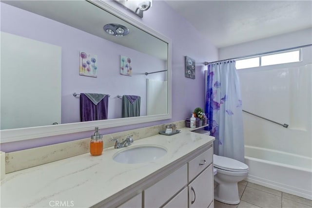 27930 Lexington Ct, Menifee, CA 92586 - full bathroom with toilet, tile patterned floors, vanity, and shower / tub combo