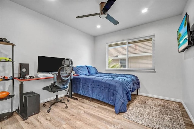 1836 Macinnes Pl, Placentia, CA 92870 - bedroom with wood finished floors, baseboards, recessed lighting, and a ceiling fan