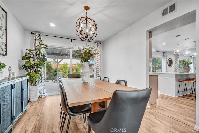 1836 Macinnes Pl, Placentia, CA 92870 - dining room featuring a chandelier, light wood-style flooring, and recessed lighting