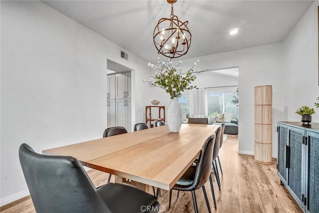1836 Macinnes Pl, Placentia, CA 92870 - dining room featuring a chandelier, light wood-style floors, baseboards, and recessed lighting