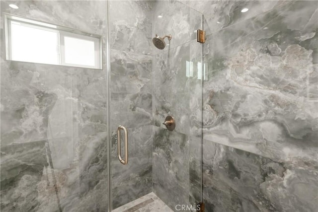 247 S Benton Way, Los Angeles, CA 90057 - bathroom featuring a marble finish shower