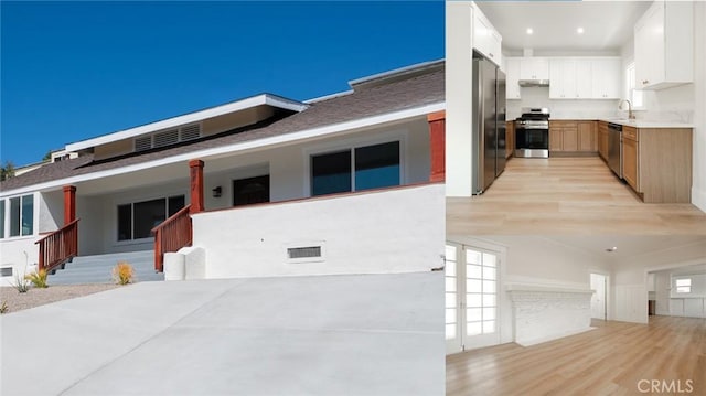 247 S Benton Way, Los Angeles, CA 90057 - view of front of home featuring a sink, an outdoor kitchen, and roof mounted solar panels