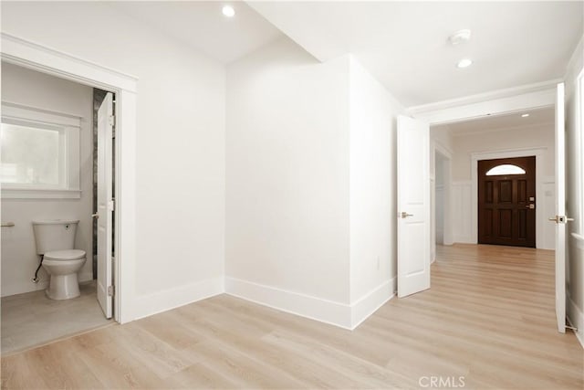 247 S Benton Way, Los Angeles, CA 90057 - hall with light wood-style flooring and recessed lighting