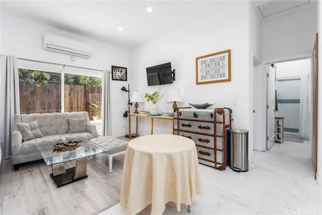 14027 Wyandotte St, Van Nuys, CA 91405 - living area with recessed lighting and a wall mounted air conditioner