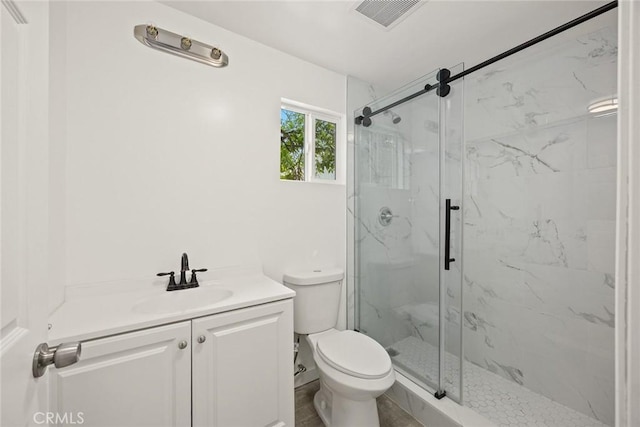 2461 Saint Pierre Ave, Altadena, CA 91001 - full bathroom featuring toilet, a marble finish shower, and vanity
