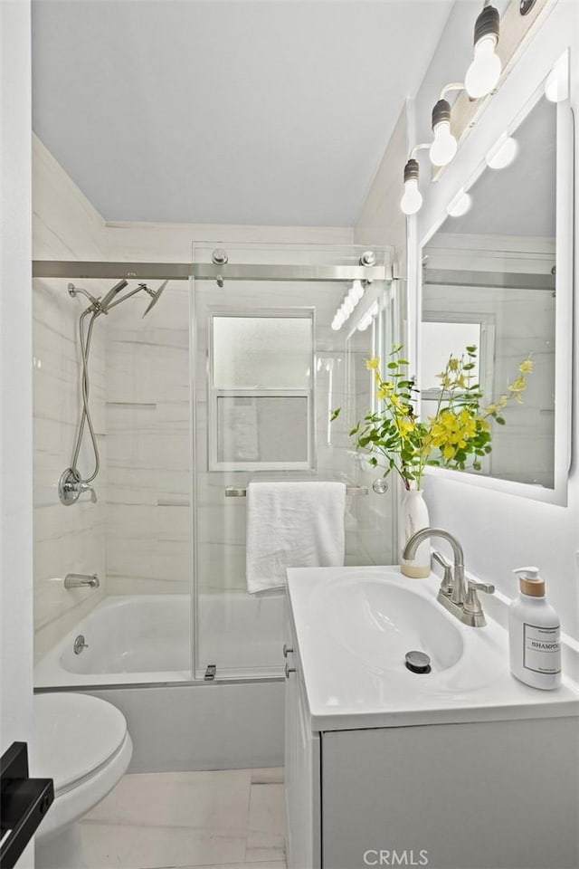 2461 Saint Pierre Ave, Altadena, CA 91001 - full bath featuring vanity, toilet, and combined bath / shower with glass door