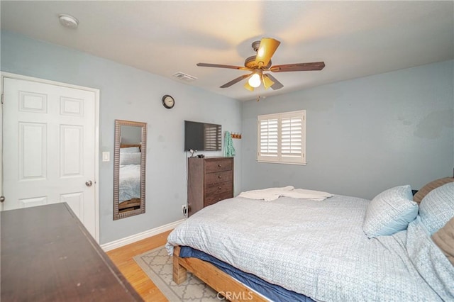 824 S Fenimore Ave, Covina, CA 91723 - bedroom with light wood-style flooring, ceiling fan, and baseboards