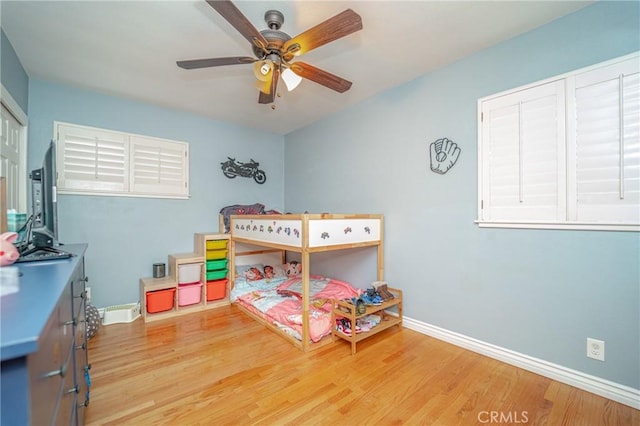 824 S Fenimore Ave, Covina, CA 91723 - bedroom with wood finished floors, baseboards, and a ceiling fan