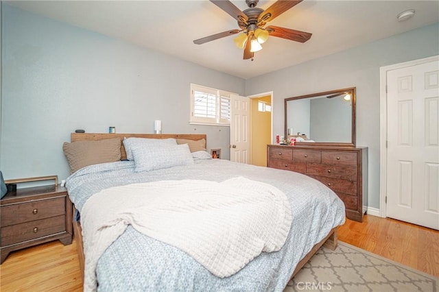 824 S Fenimore Ave, Covina, CA 91723 - bedroom featuring light wood finished floors, ceiling fan, and baseboards