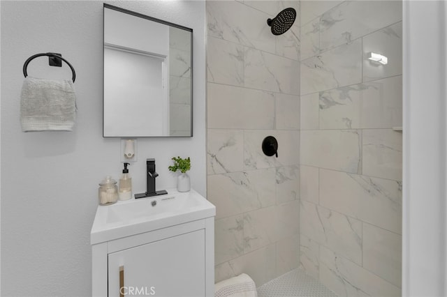 8332 Cherimoya Ave, Fontana, CA 92335 - bathroom with tiled shower and vanity