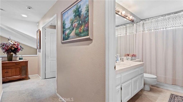 1551 Dominguez Ranch Rd, Corona, CA 92882 - full bathroom with vanity and a shower with curtain