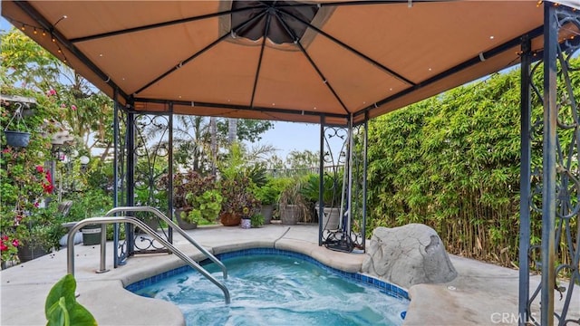 1551 Dominguez Ranch Rd, Corona, CA 92882 - view of swimming pool with a gazebo