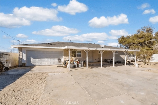 260 Pierce Ave, Barstow, CA 92311 - view of front of house featuring concrete driveway, an attached garage, and a porch