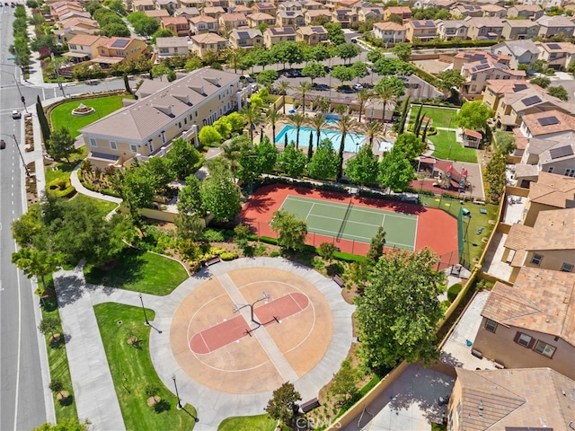 3170 E Painted Crescent St, Ontario, CA 91762 - aerial perspective of suburban area featuring a pool area