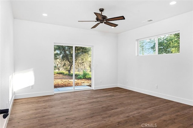 576 Roberts Rd, Paradise, CA 95969 - spare room featuring a ceiling fan, baseboards, wood finished floors, and recessed lighting