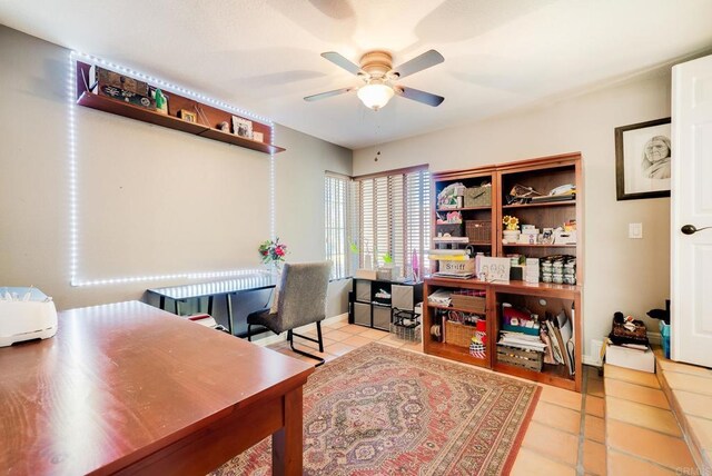 26395 Marsala Way, Mission Viejo, CA 92692 - home office with ceiling fan and tile patterned floors