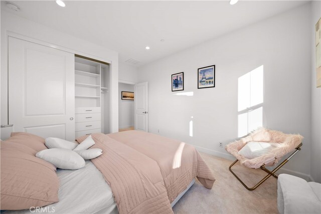 112 Turning Post, Irvine, CA 92620 - bedroom with a closet, recessed lighting, carpet floors, and baseboards