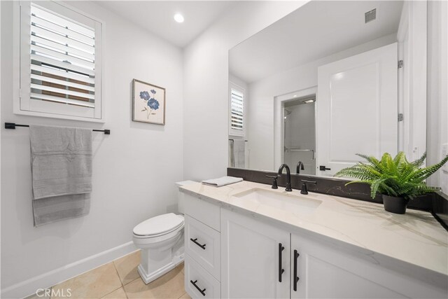 112 Turning Post, Irvine, CA 92620 - full bath with vanity, toilet, tile patterned floors, baseboards, and a shower