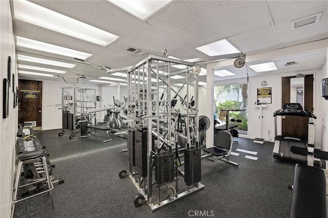 3602 W Estates Ln Unit 306, Rolling Hills Estates, CA 90274 - workout area with a paneled ceiling