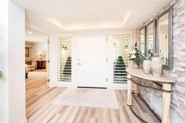 890 El Mirador, Upland, CA 91784 - foyer with a tray ceiling, wood finished floors, and plenty of natural light