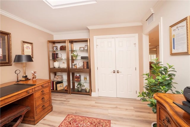 890 El Mirador, Upland, CA 91784 - office space with crown molding and light wood-style flooring