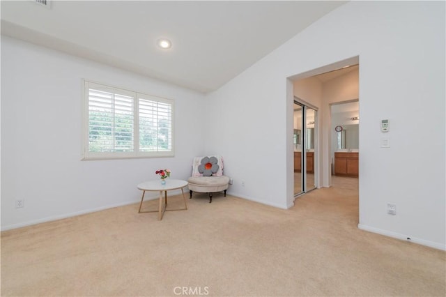 15752 Mimosa Ct, Fontana, CA 92336 - sitting room featuring carpet, baseboards, and recessed lighting
