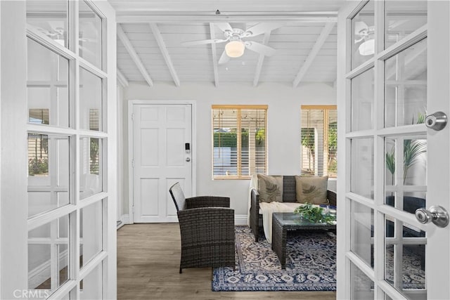 sunroom / solarium with french doors