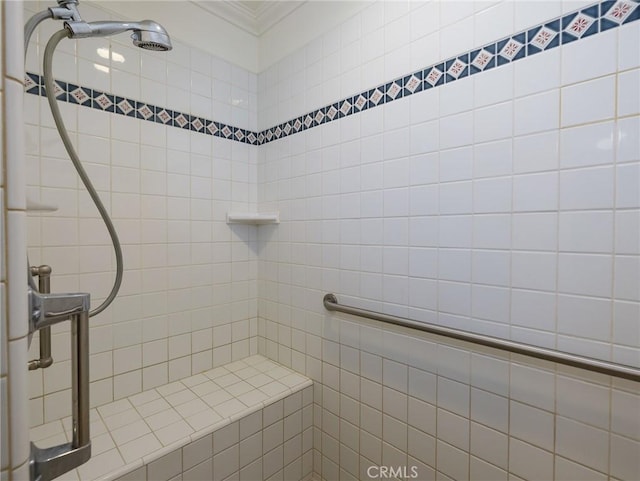 1715 W Santa Cruz St, San Pedro, CA 90732 - full bathroom featuring ornamental molding and tiled shower