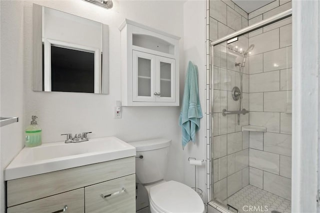 253 Gurnsey Dr, Red Bluff, CA 96080 - bathroom featuring toilet, a shower stall, and vanity