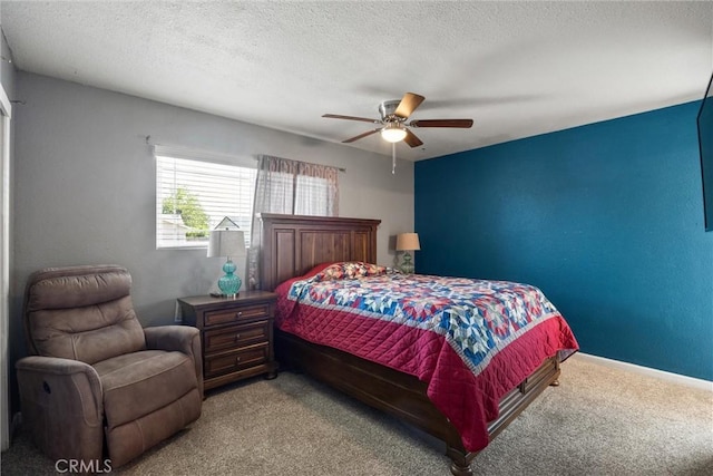 253 Gurnsey Dr, Red Bluff, CA 96080 - carpeted bedroom with ceiling fan and a textured ceiling