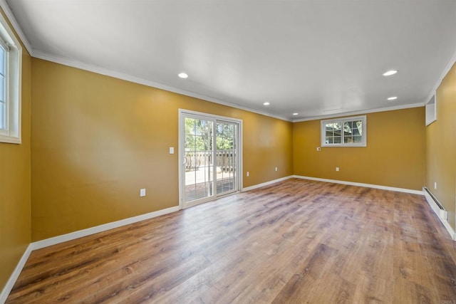 29131 Half Moon Trl, Pine Valley, CA 91962 - empty room featuring ornamental molding, wood finished floors, baseboards, and recessed lighting