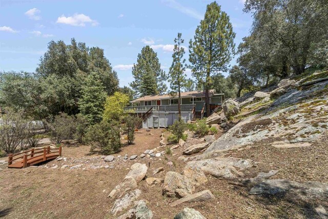 29131 Half Moon Trl, Pine Valley, CA 91962 - rear view of property with stairs and a wooden deck
