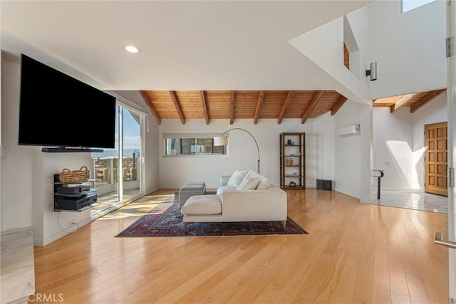 7335 Vista Del Mar Ln, Playa Del Rey, CA 90293 - living area with wood ceiling, light wood-style flooring, baseboards, and recessed lighting