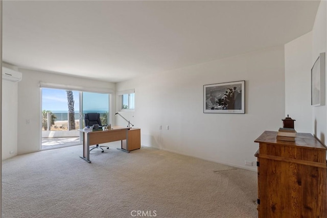 7335 Vista Del Mar Ln, Playa Del Rey, CA 90293 - home office featuring light colored carpet and a wall mounted air conditioner