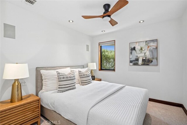 31532 Valido Rd, Laguna Beach, CA 92651 - carpeted bedroom featuring recessed lighting and a ceiling fan