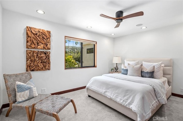 31532 Valido Rd, Laguna Beach, CA 92651 - bedroom featuring carpet floors, recessed lighting, and ceiling fan
