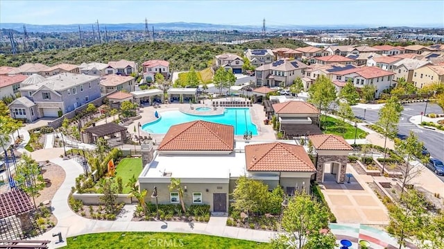 1901 Aliso Canyon Dr, Lake Forest, CA 92610 - aerial perspective of suburban area with a pool and a mountain backdrop