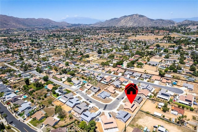 view of property location with a mountain backdrop