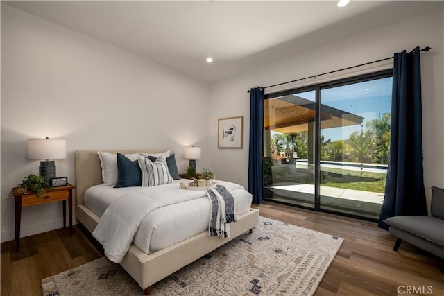 1088 Via Conca Doro, Vista, CA 92084 - bedroom with access to outside, recessed lighting, wood finished floors, and baseboards
