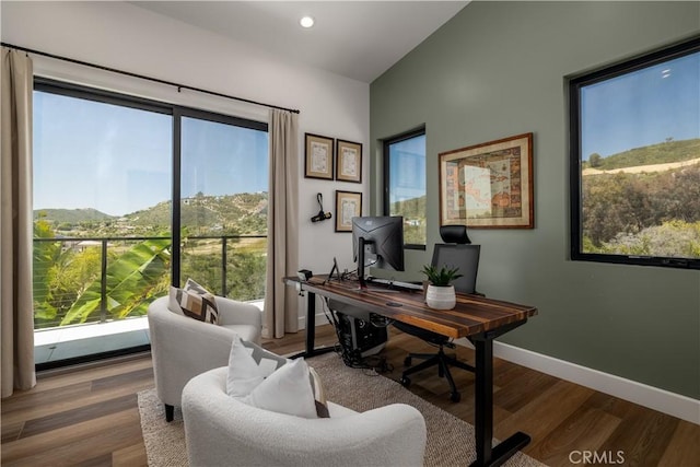 1088 Via Conca Doro, Vista, CA 92084 - home office featuring plenty of natural light, wood finished floors, baseboards, and recessed lighting