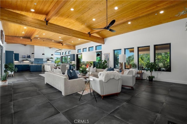 1088 Via Conca Doro, Vista, CA 92084 - view of patio with an outdoor kitchen, outdoor lounge area, and a ceiling fan
