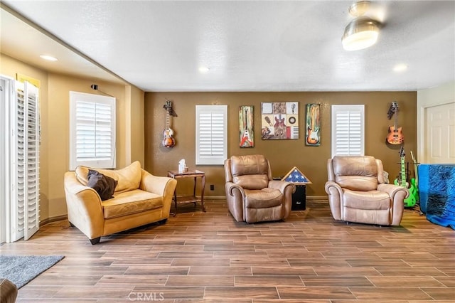 330 E Gladstone St, San Dimas, CA 91773 - living area featuring wood finished floors, baseboards, and recessed lighting