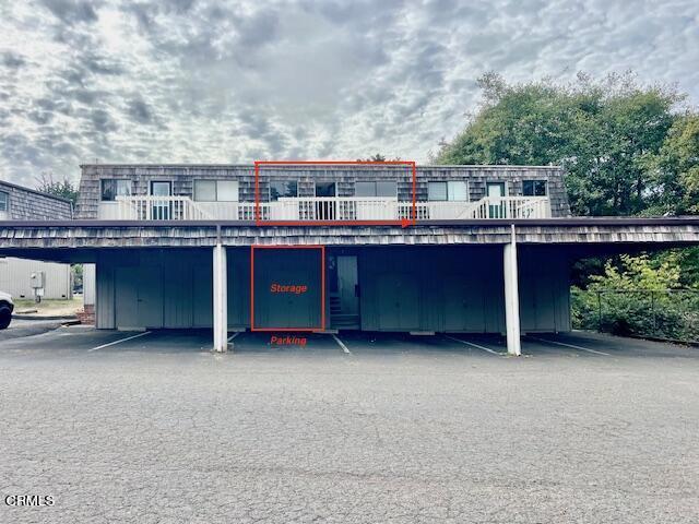 511 Cypress St Unit 4, Fort Bragg, CA 95437 - view of front of property with covered parking and a deck